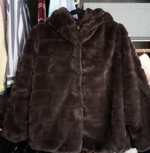 Apparis Faux Fur Oversized Hooded Short Jacket